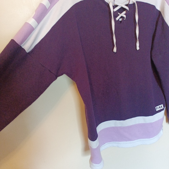 PINK long sleeve lace up T-shirt. - Picture 6 of 7